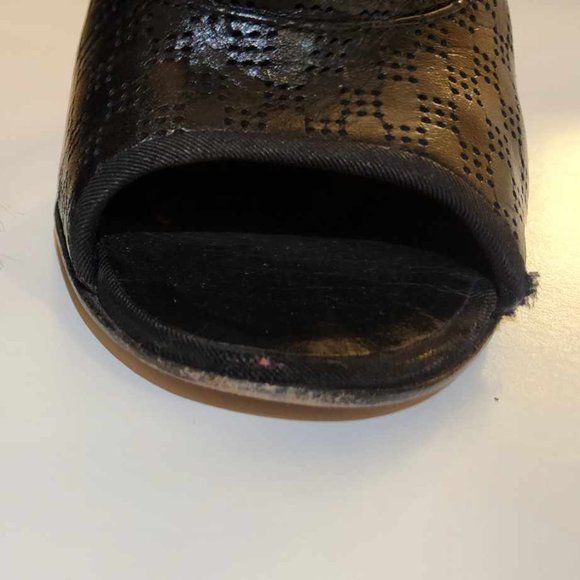 CHANEL Black Perforated Leather Open Toe Booties | Authentic - Picture 3 of 13